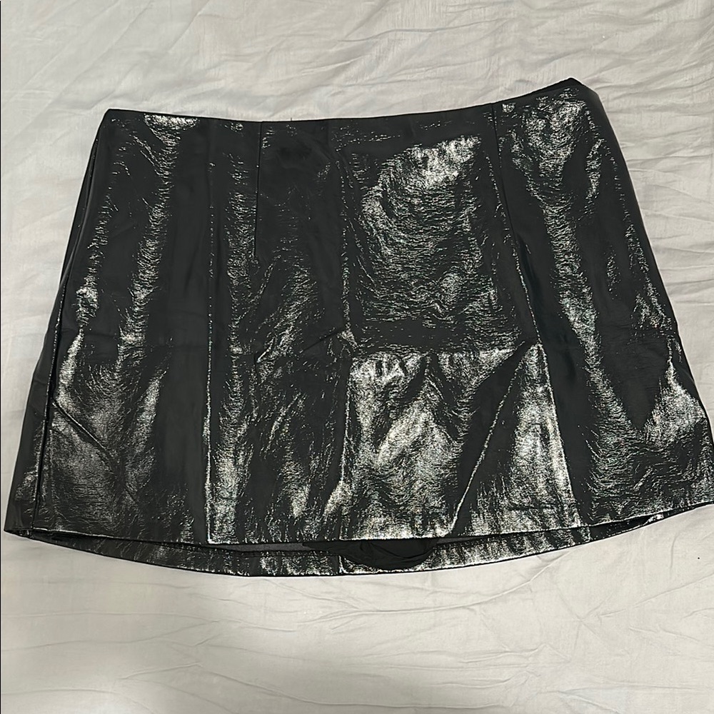 A&F vegan leather skirt